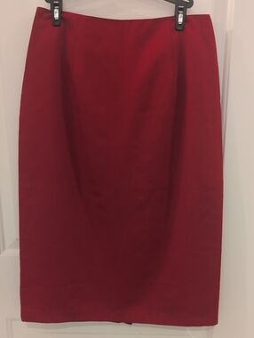 Vintage Lined Christy Girl Red Pencil Skirt
